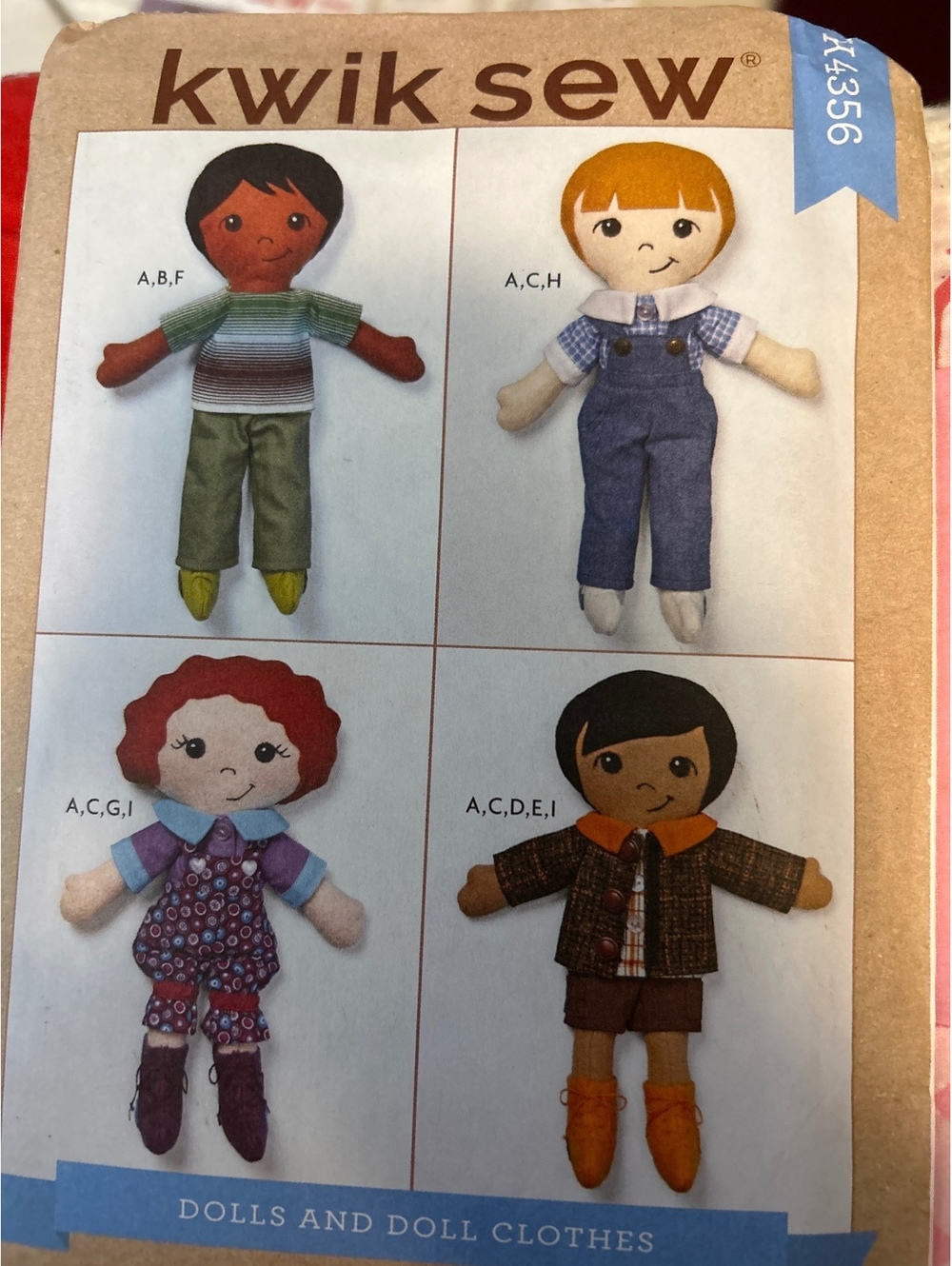 Kwik Sew K4356 Dolls and Doll Clothes Sewing Pattern
